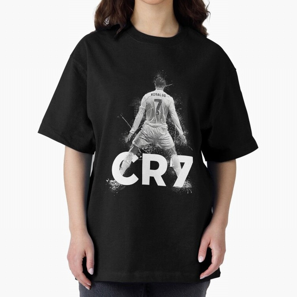 Cristiano Ronaldo CR7 Oversized T-Shirt Bring a Champion Mindset to Match Day Hype around FIFA World Cup 2026, Messi, CR7 and Mbappe, Brazil, Champion Mindset, Group Stage Buzz, Knockout Tension and Passionate Fan Culture; Perfect for People Who