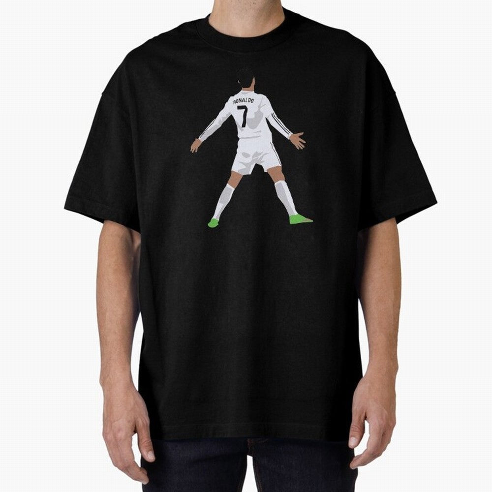 Cristiano Ronaldo Oversized T-Shirt Capture Stadium Memories from FIFA World Cup 2026 Featuring Mbappe, Germany Energy, Stadium Chants, National Pride, Trophy Dreams and Unforgettable Football Memories; Perfect for Supporters Who Want Bold Football