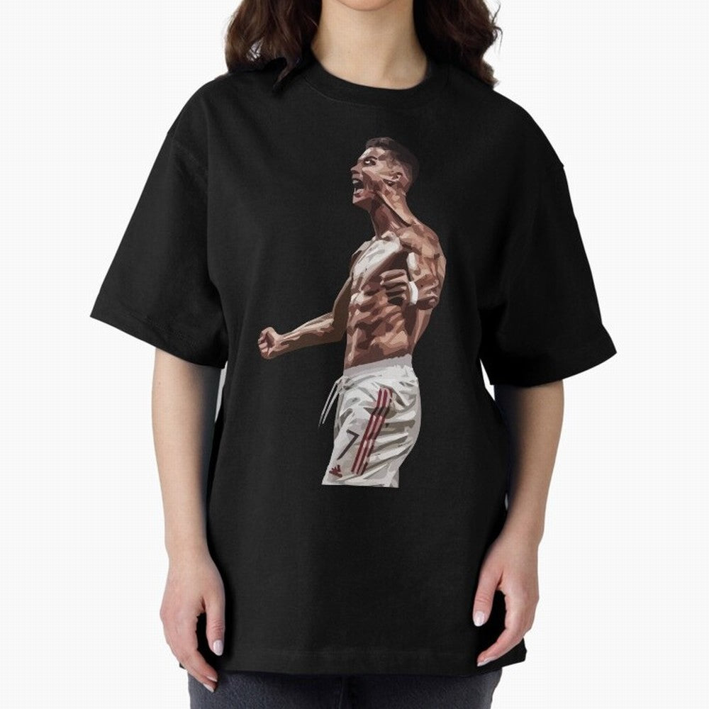 Cristiano Ronaldo - Celebration - CR7 - Manchester United Oversized T-Shirt Celebrate Match Day Hype around FIFA World Cup 2026 USA Canada Mexico, CR7 and Messi, England and Germany, Champion Mindset, Group Stage Buzz, Knockout Tension and