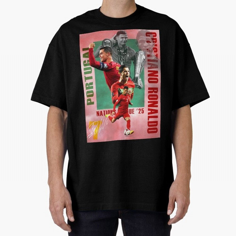 Cristiano Ronaldo Portugal Football Legend Oversized T-Shirt Celebrate the Road through FIFA World Cup 2026 USA Canada Mexico Made for Neymar, Argentina Energy, Goal Celebration Energy, Supporter Heritage, Football Icons and Worldwide Tournament