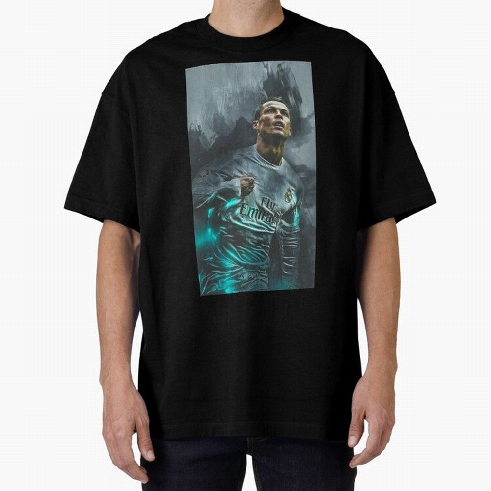 Cristiano Ronaldo Oversized T-Shirt Carry the Dream of FIFA World Cup 2026 for Fans of Messi and France and Portugal, Bringing Retro Football Energy, Iconic Rivalries, Trophy Chase Drama and Stadium Atmosphere; Great for Supporters Who Love