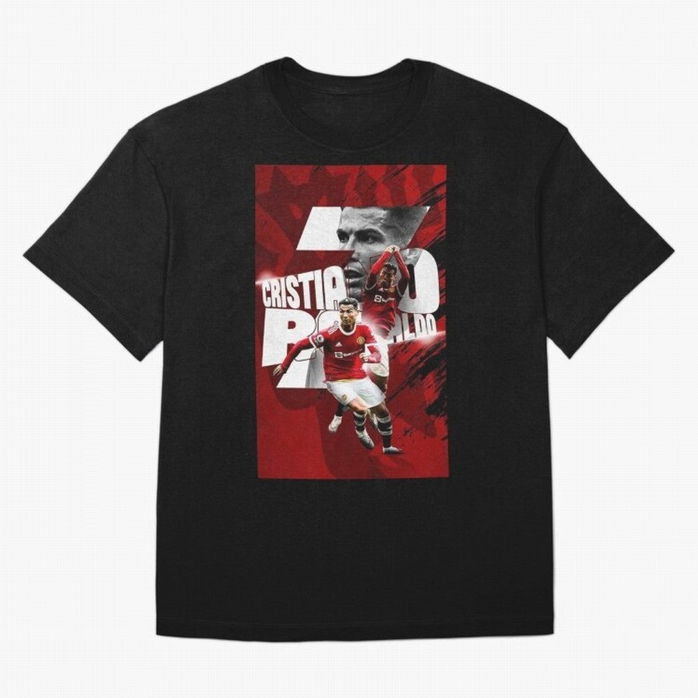 Cristiano Ronaldo Illustration Oversized T-Shirt Represent FIFA World Cup 2026 Celebrating Mbappe, Brazil Energy, Classic Soccer Heritage, Championship Pressure, Fan Loyalty and International Pride; Perfect for Supporters Who Want Bold Football