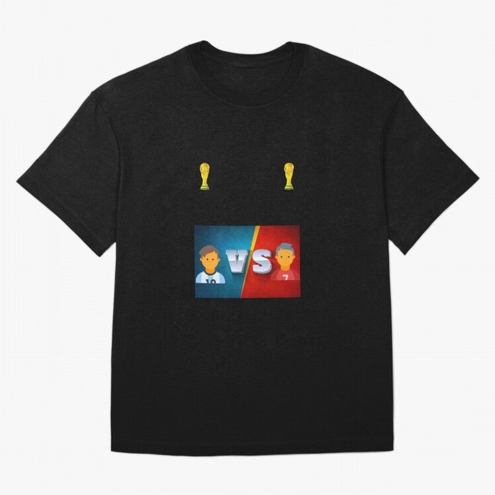 THE RONALDO VS MESSI Oversized T-Shirt Stand Out with Spirit from FIFA World Cup 2026 Group Stage with Neymar, England and Germany Energy, Retro Football Energy, Iconic Rivalries, Trophy Chase Drama and Stadium Atmosphere; Built for Supporters