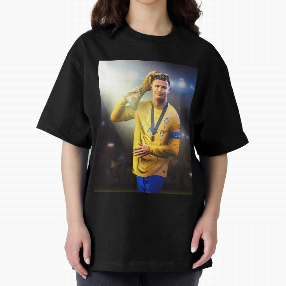Cristiano Ronaldo Active( Oversized T-Shirt Feel the FIFA World Cup 2026 USA Canada Mexico Journey through Messi, CR7 and Mbappe Highlights, Portugal, Spain and Germany Pride, Soccer Culture, Superstar Moments, National Team Dreams and Competitive