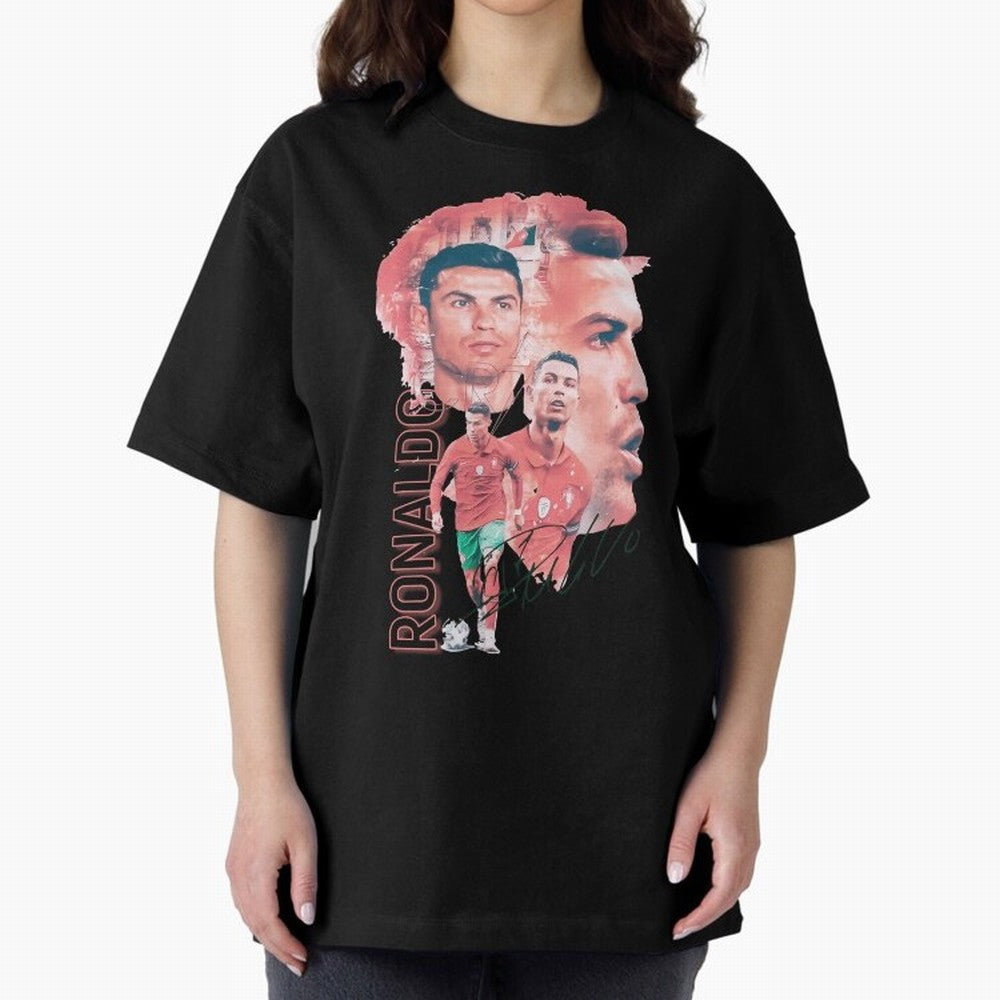 Cristiano Ronaldo Design Oversized T-Shirt Bring Champion Energy into Global Football Passion for FIFA World Cup 2026 Group Stage, with Haaland and Mbappe, Portugal, Spain and Germany, Goal Celebration Energy, Supporter Heritage, Football Icons and