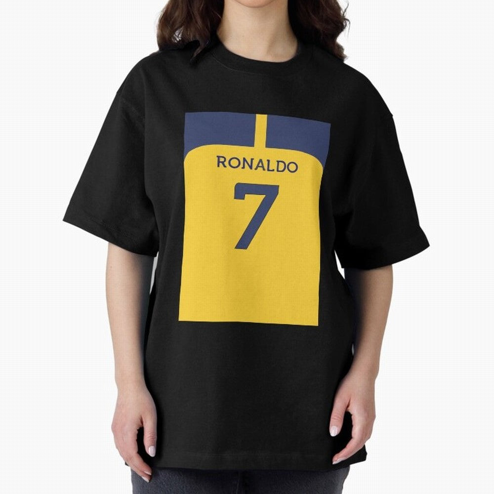 Cristiano Ronaldo Al Nassr Oversized T-Shirt Support FIFA World Cup 2026 for Fans of Cristiano Ronaldo, Haaland and CR7 and Portugal, Bringing Football Passion, Legendary Performances, Festival Vibes and Supporter Community; Perfect for People Who