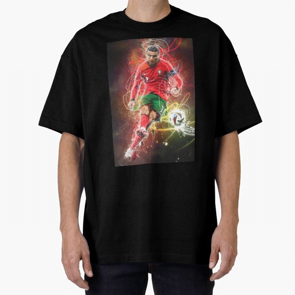 Cristiano Ronaldo Oversized T-Shirt Celebrate the Stars of Global Football Passion for FIFA World Cup 2026, Made for Neymar, Haaland and Cristiano Ronaldo, France, Worldwide Fan Energy, Dramatic Goals, Stadium Lights and Championship Celebrations;