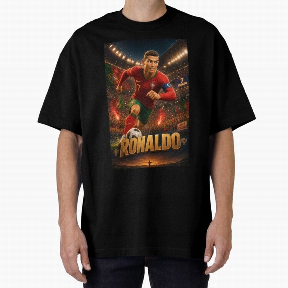 Ronaldo Oversized T-Shirt Embrace the FIFA World Cup 2026 USA Canada Mexico Journey through Haaland and Mbappe Highlights, England and Germany Pride, Fan Favorite Moments, National Team Passion, Big Match Drama and Soccer History; Ideal for