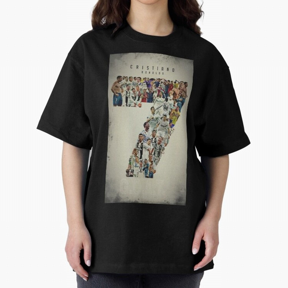 Cristiano Ronaldo Oversized T-Shirt Celebrate Supporters United by Global Football Passion for FIFA World Cup 2026, Capturing Neymar, England, Retro Football Energy, Iconic Rivalries, Trophy Chase Drama and Stadium Atmosphere; Perfect for