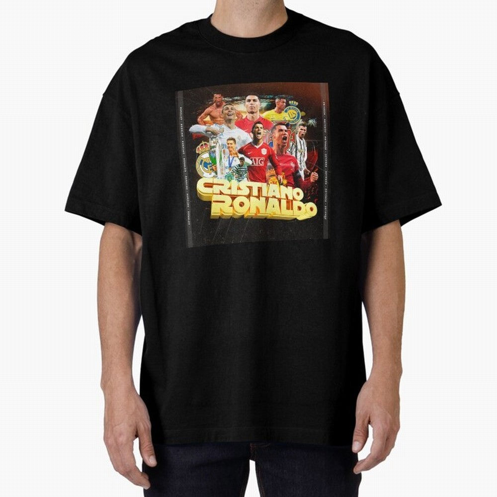Cristiano Ronaldo Best of Career Oversized T-Shirt Represent the FIFA World Cup 2026 USA Canada Mexico Journey through Cristiano Ronaldo Highlights, Argentina and Brazil Pride, Goal Celebration Energy, Supporter Heritage, Football Icons and