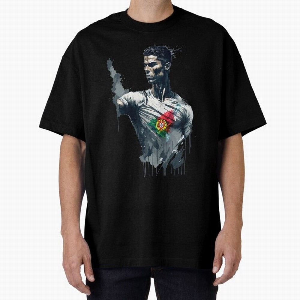 Cristiano Ronaldo splash art Oversized T-Shirt Bring Trophy Dreams to FIFA World Cup 2026 for Fans of Messi, CR7 and Mbappe and Argentina, France and Brazil, Bringing Champion Mindset, Group Stage Buzz, Knockout Tension and Passionate Fan Culture;