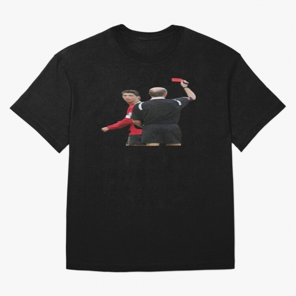 Cristiano Ronaldo Red Card Oversized T-Shirt Build Match Day Hype around FIFA World Cup 2026 USA Canada Mexico, Mbappe and Neymar, Germany, Football Festival Excitement, Trophy Ambitions, Country Rivalries and Star Player Buzz; Built for Supporters