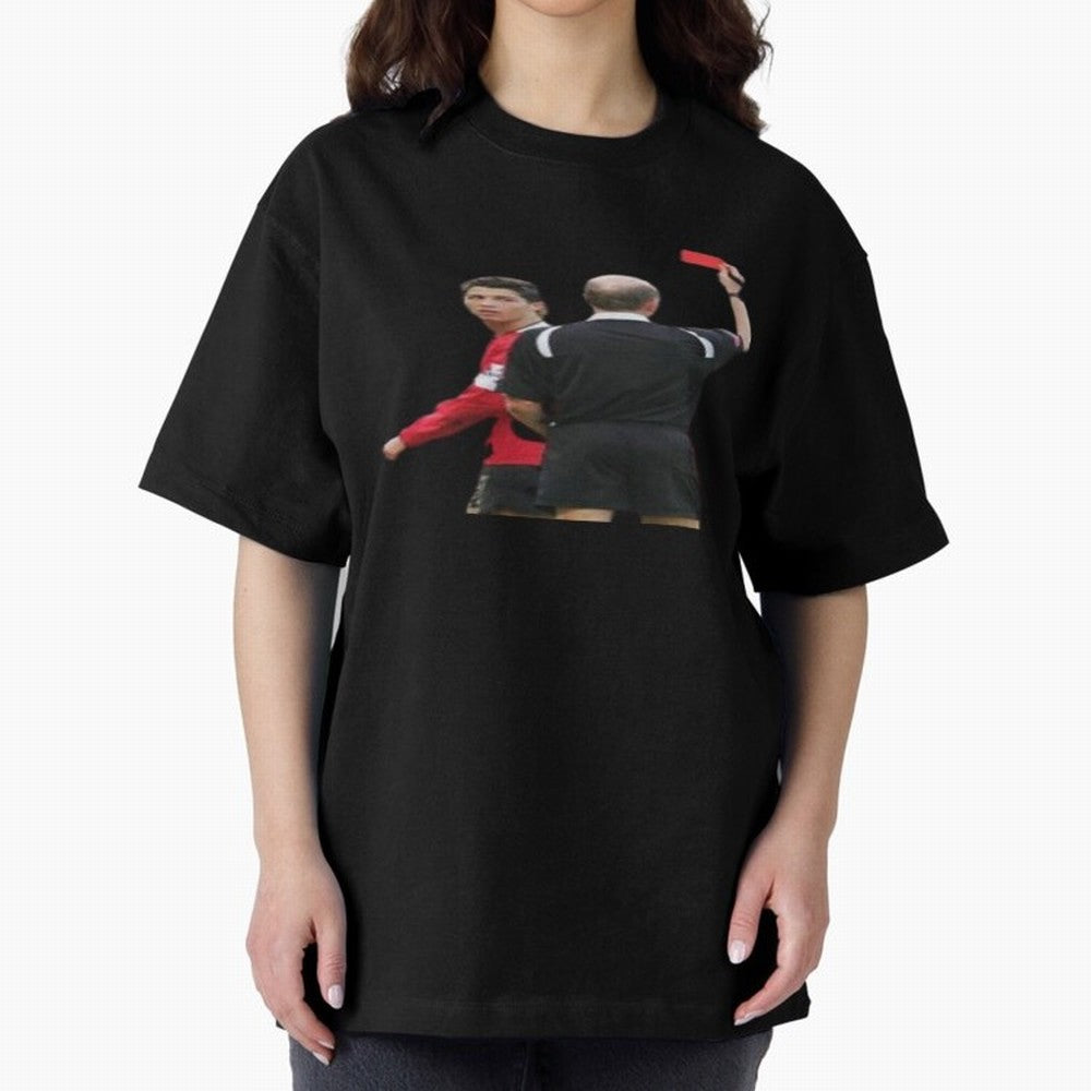 Cristiano Ronaldo Red Card Oversized T-Shirt Build Match Day Hype around FIFA World Cup 2026 USA Canada Mexico, Mbappe and Neymar, Germany, Football Festival Excitement, Trophy Ambitions, Country Rivalries and Star Player Buzz; Built for Supporters