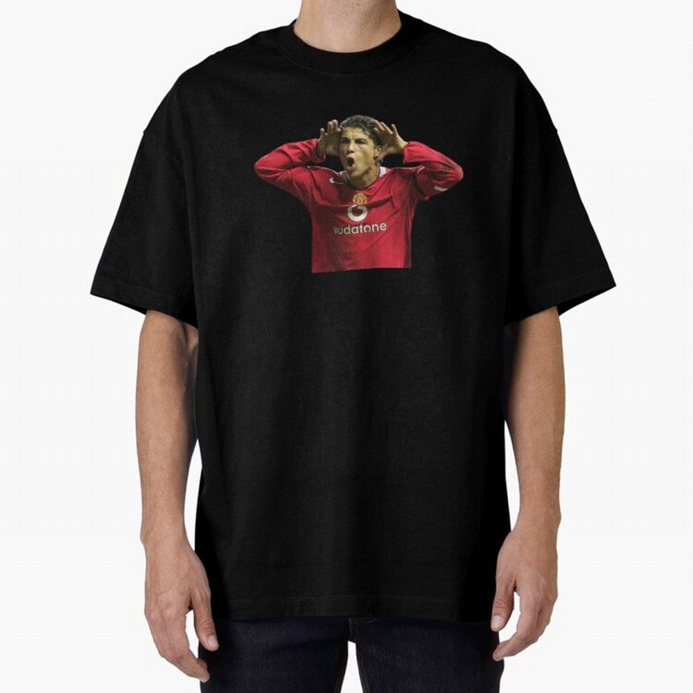 Crisitano Ronaldo Oversized T-Shirt Bring Trophy Dreams to Global Football Passion for FIFA World Cup 2026 USA Canada Mexico, Inspired by Neymar, Haaland and Cristiano Ronaldo, England and Germany, Goal Celebration Energy, Supporter Heritage,