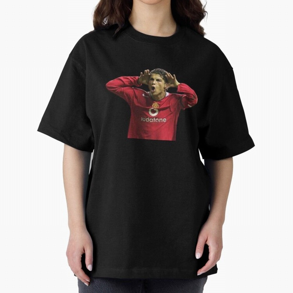 Crisitano Ronaldo Oversized T-Shirt Bring Trophy Dreams to Global Football Passion for FIFA World Cup 2026 USA Canada Mexico, Inspired by Neymar, Haaland and Cristiano Ronaldo, England and Germany, Goal Celebration Energy, Supporter Heritage,