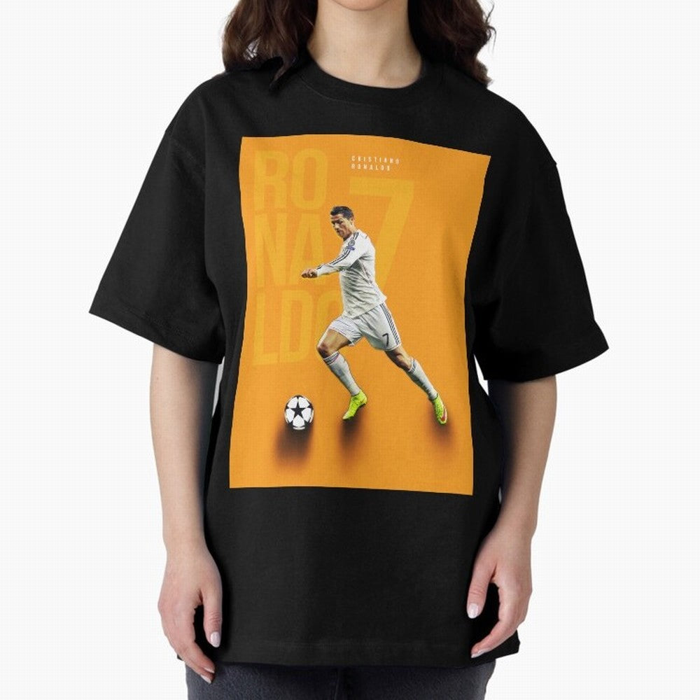 Cristiano Ronaldo 7 Oversized T-Shirt Honor the Beautiful Game during FIFA World Cup 2026 for Fans of Neymar and Brazil, Bringing Soccer Culture, Superstar Moments, National Team Dreams and Competitive Fire; Made for Collectors Who Enjoy Iconic