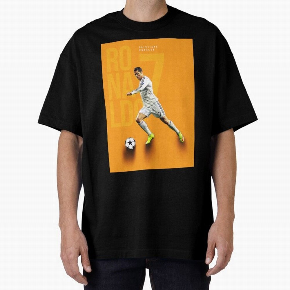 Cristiano Ronaldo 7 Oversized T-Shirt Honor the Beautiful Game during FIFA World Cup 2026 for Fans of Neymar and Brazil, Bringing Soccer Culture, Superstar Moments, National Team Dreams and Competitive Fire; Made for Collectors Who Enjoy Iconic
