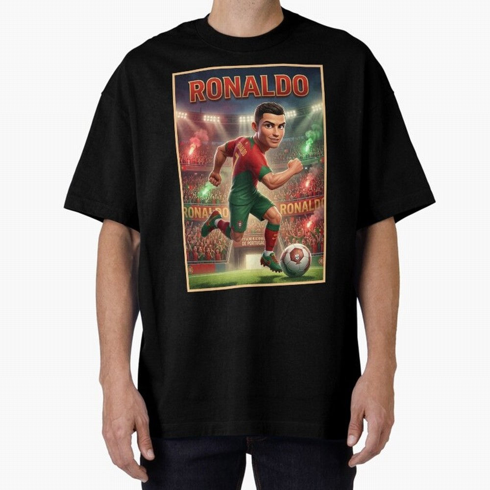 Ronaldo Oversized T-Shirt Cheer for FIFA World Cup 2026 Group Stage Highlighting Messi, CR7 and Mbappe, Argentina Energy, Supporter Pride, Iconic Celebrations, Legendary Names and Global Match Day Energy; Made for Collectors Who Enjoy Iconic