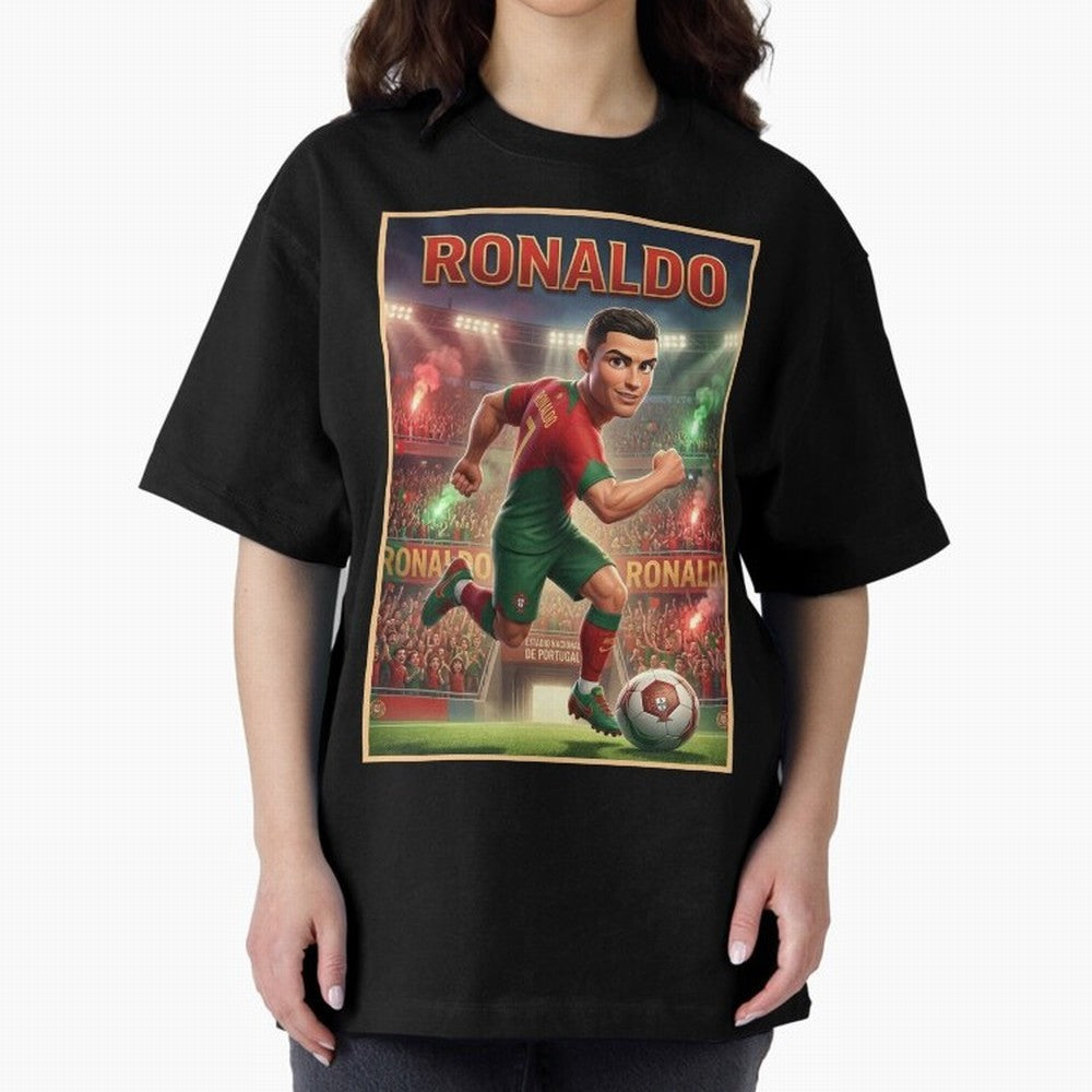 Ronaldo Oversized T-Shirt Cheer for FIFA World Cup 2026 Group Stage Highlighting Messi, CR7 and Mbappe, Argentina Energy, Supporter Pride, Iconic Celebrations, Legendary Names and Global Match Day Energy; Made for Collectors Who Enjoy Iconic