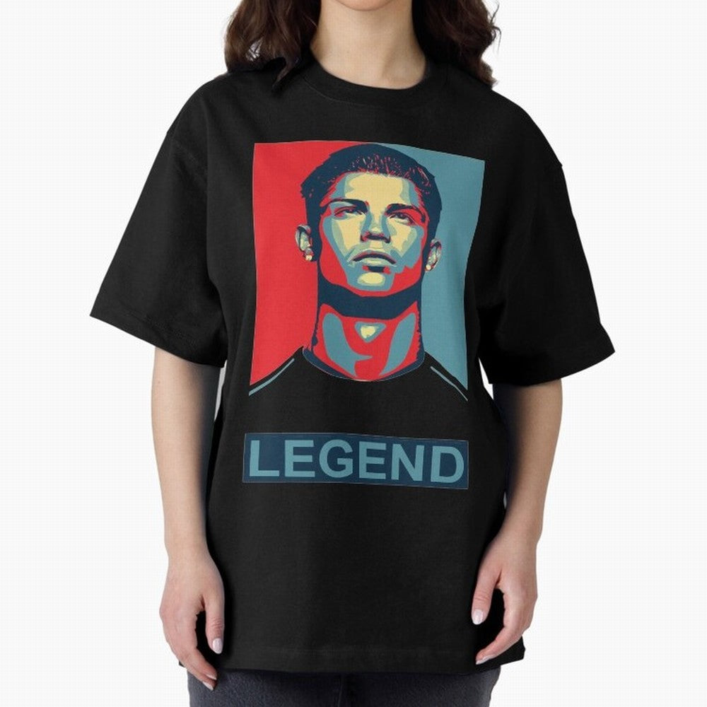 cristiano ronaldo legend Oversized T-Shirt Bring Champion Energy into FIFA World Cup 2026 for Fans of CR7 and Spain and Netherlands, Bringing Retro Football Energy, Iconic Rivalries, Trophy Chase Drama and Stadium Atmosphere; Great for Watch