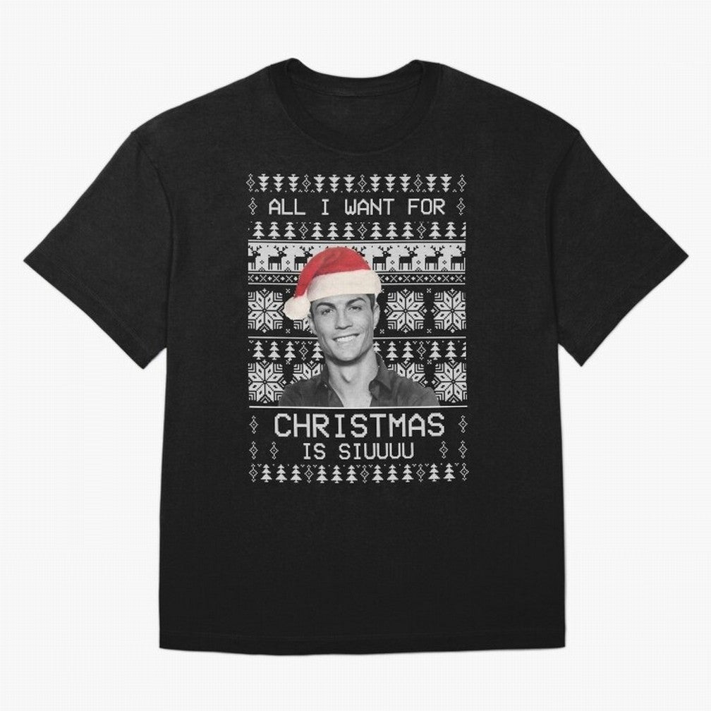 cristiano ronaldo siuuu funny christmas sweater Oversized T-Shirt Celebrate the Stars of FIFA World Cup 2026 with Cristiano Ronaldo, Haaland and CR7, Portugal Energy, Sports Nostalgia, International Competition, Famous Players and Unforgettable