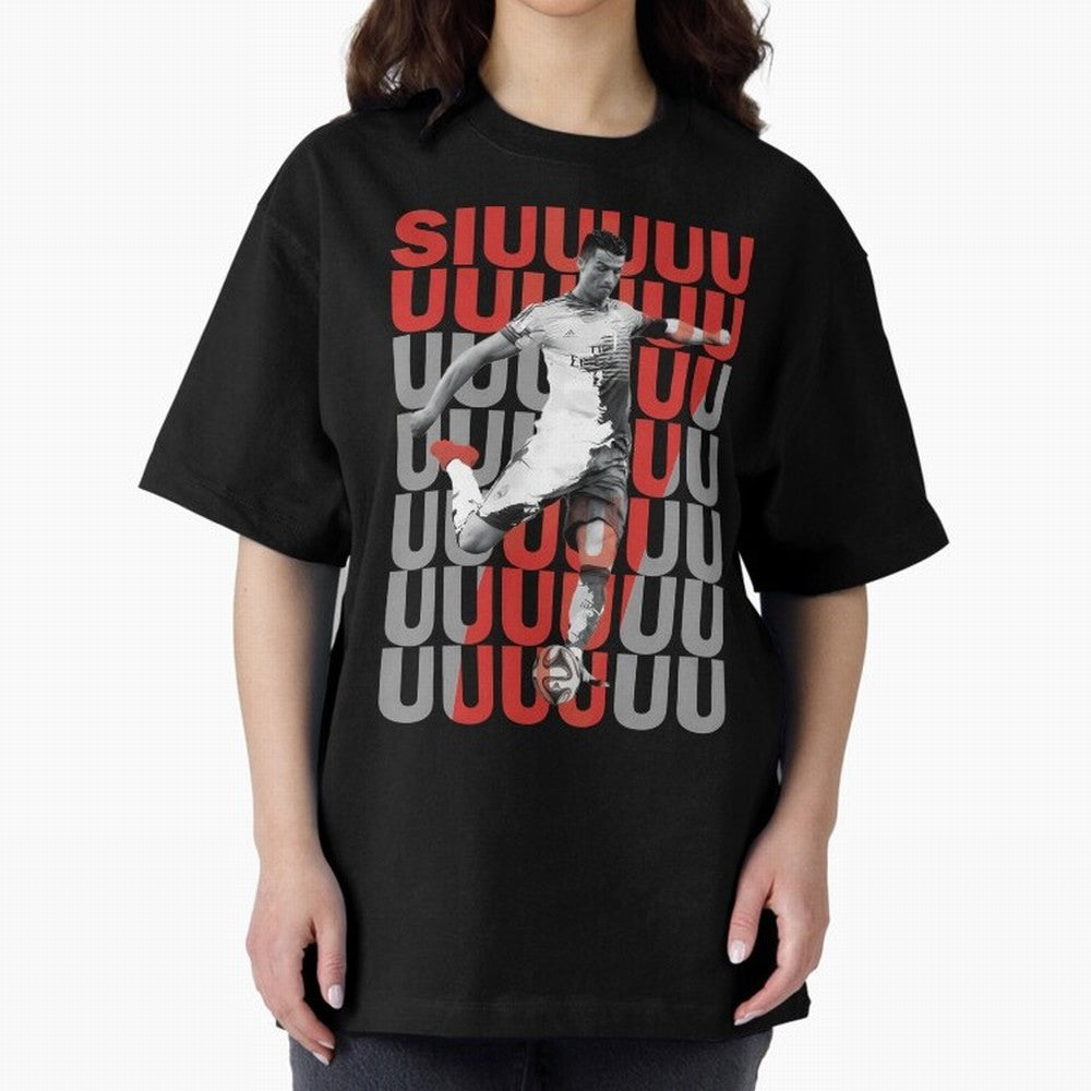 Siuuuuuu Cristiano Ronaldo Oversized T-Shirt Create FIFA World Cup 2026 for Fans of Mbappe and Spain and Netherlands, Bringing Stadium Memories, Football Loyalty, International Chants and Championship Tradition; Perfect for Supporters Who Want Bold