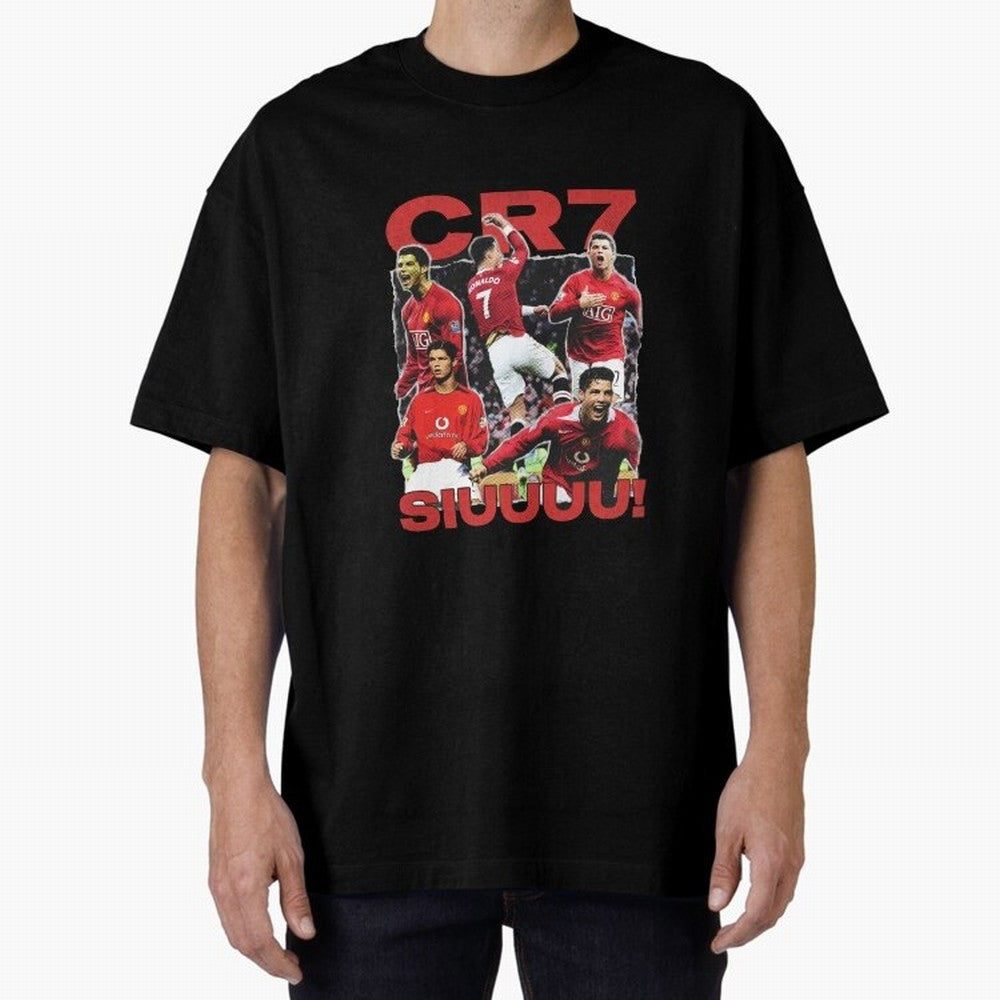 Retro Cristiano Ronaldo Manchester United Oversized T-Shirt Celebrate Fan Favorites in Global Football Passion for FIFA World Cup 2026, Celebrating Mbappe, England, France and Netherlands, Goal Celebration Energy, Supporter Heritage, Football Icons