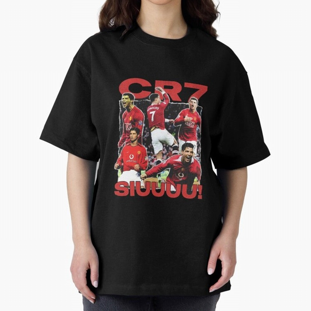 Retro Cristiano Ronaldo Manchester United Oversized T-Shirt Celebrate Fan Favorites in Global Football Passion for FIFA World Cup 2026, Celebrating Mbappe, England, France and Netherlands, Goal Celebration Energy, Supporter Heritage, Football Icons
