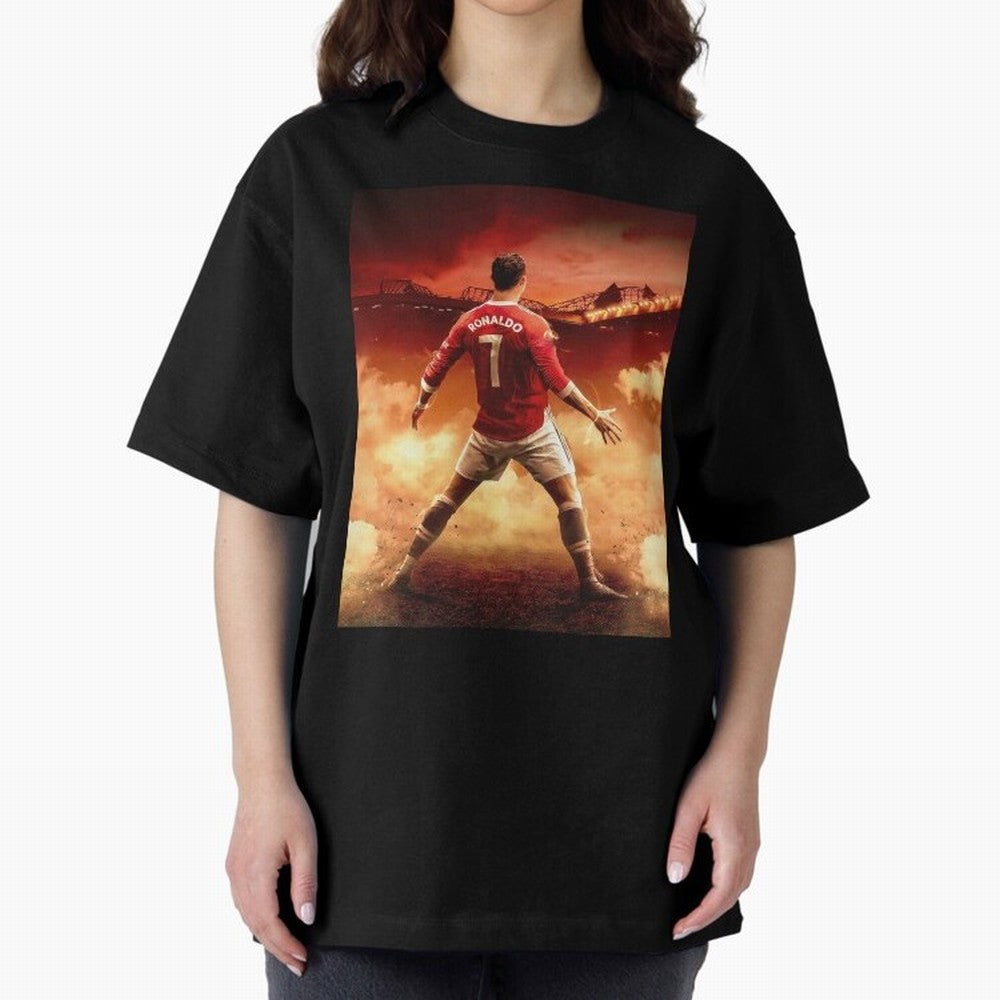 Ronaldo Cr7 Siuuu Manchester,Ronaldo Gifts,Ronaldo Cover,Ronaldo Prints Oversized T-Shirt Celebrate National Team Dreams in FIFA World Cup 2026 for Fans of Cristiano Ronaldo, Haaland and CR7 and France, Bringing Football History, Final Match