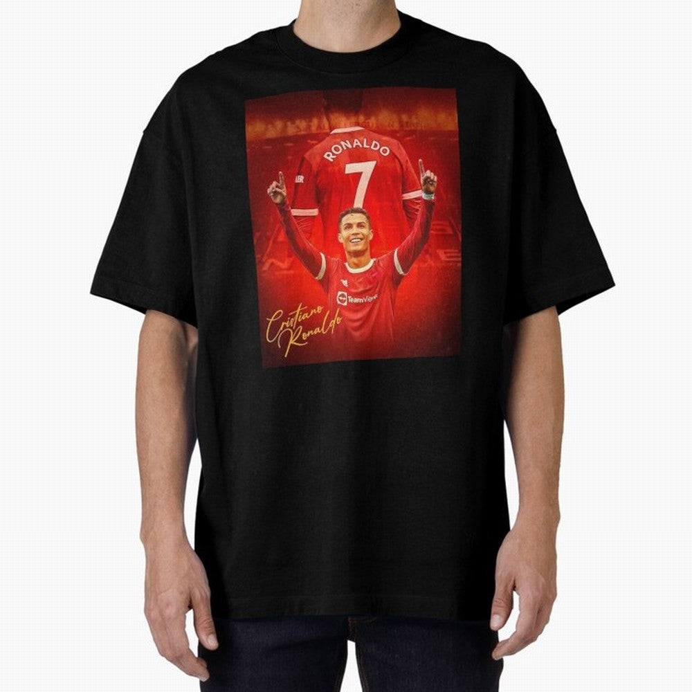 Cristiano Ronaldo Poster Oversized T-Shirt Celebrate Unforgettable Nights in FIFA World Cup 2026 Spirit, Inspired by Argentina, France and Brazil, Cristiano Ronaldo, Stadium Memories, Football Loyalty, International Chants and Championship