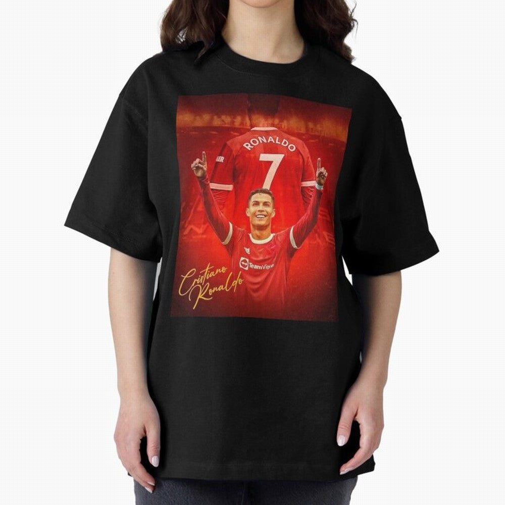 Cristiano Ronaldo Poster Oversized T-Shirt Celebrate Unforgettable Nights in FIFA World Cup 2026 Spirit, Inspired by Argentina, France and Brazil, Cristiano Ronaldo, Stadium Memories, Football Loyalty, International Chants and Championship