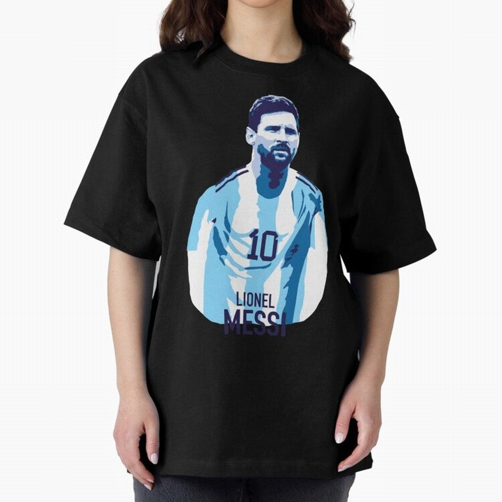 Messi Oversized T-Shirt Celebrate Unforgettable Nights in FIFA World Cup 2026 for Fans of Haaland and Mbappe and Spain, Bringing Soccer Culture, Superstar Moments, National Team Dreams and Competitive Fire; Ideal for Football Dads, Football Moms,