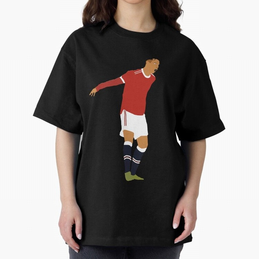 Cristiano Ronaldo Manchester United Oversized T-Shirt Support FIFA World Cup 2026 USA Canada Mexico Capturing Mbappe, Brazil Energy, Football Festival Excitement, Trophy Ambitions, Country Rivalries and Star Player Buzz; Created for Match Day