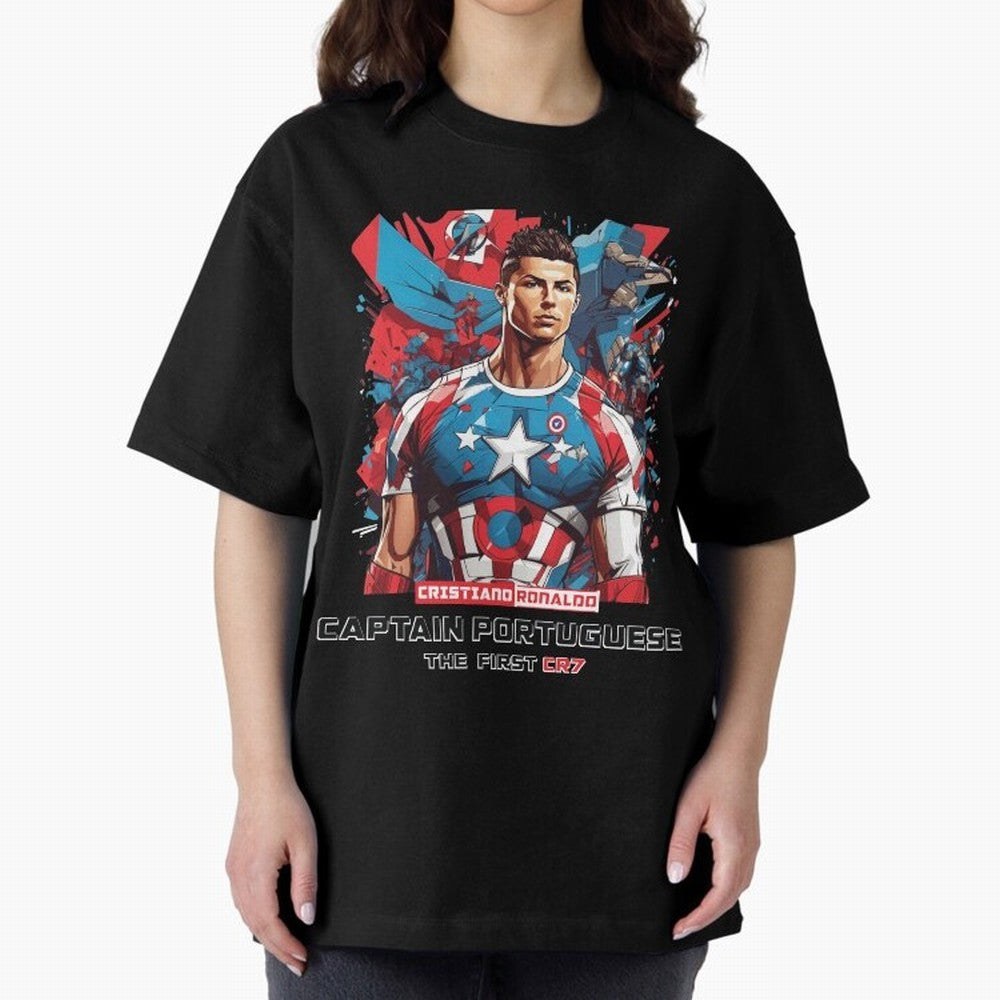 Cristiano Ronaldo Captain Portuguese Oversized T-Shirt Stand Out with Spirit from the FIFA World Cup 2026 Journey through Neymar, Haaland and Cristiano Ronaldo Highlights, England Pride, Football Passion, Legendary Performances, Festival Vibes and