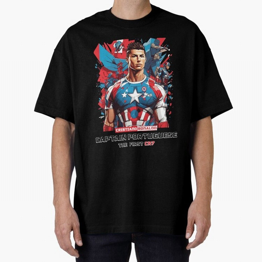 Cristiano Ronaldo Captain Portuguese Oversized T-Shirt Stand Out with Spirit from the FIFA World Cup 2026 Journey through Neymar, Haaland and Cristiano Ronaldo Highlights, England Pride, Football Passion, Legendary Performances, Festival Vibes and