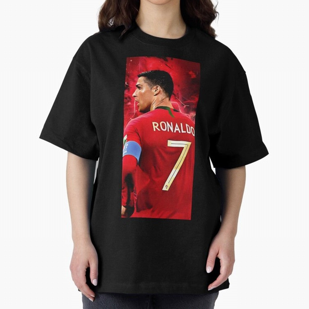 Cristiano Ronaldo Oversized T-Shirt Celebrate the Road through Global Football Passion for FIFA World Cup 2026 USA Canada Mexico, Filled with Mbappe and Neymar, Brazil, Champion Mindset, Group Stage Buzz, Knockout Tension and Passionate Fan