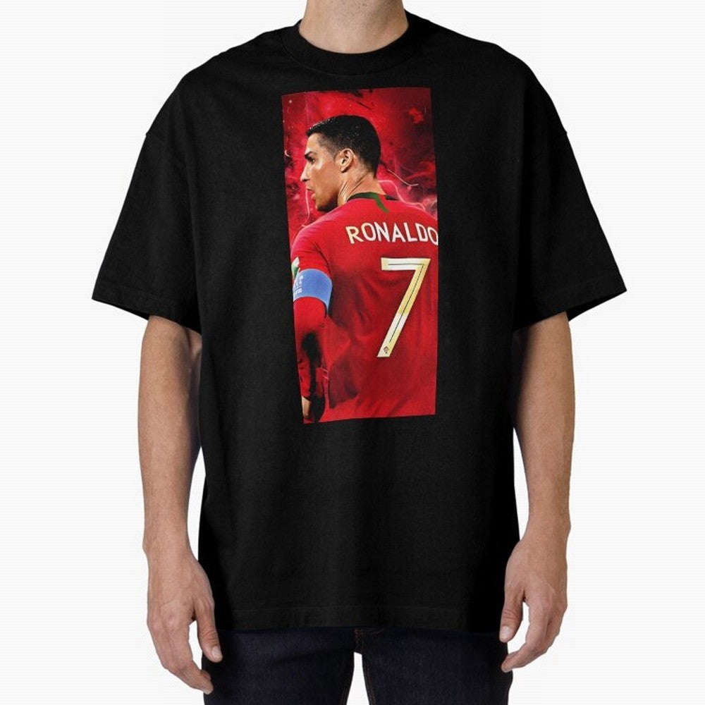 Cristiano Ronaldo Oversized T-Shirt Celebrate the Road through Global Football Passion for FIFA World Cup 2026 USA Canada Mexico, Filled with Mbappe and Neymar, Brazil, Champion Mindset, Group Stage Buzz, Knockout Tension and Passionate Fan