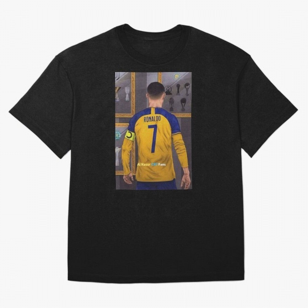 Al Nassr -Cristiano Ronaldo CR7 2023 Oversized T-Shirt Carry the Dream of FIFA World Cup 2026 Inspired by Haaland and Mbappe, Spain Energy, Football History, Final Match Energy, Crowd Noise and Once in a Lifetime Moments; Great for Watch Parties,