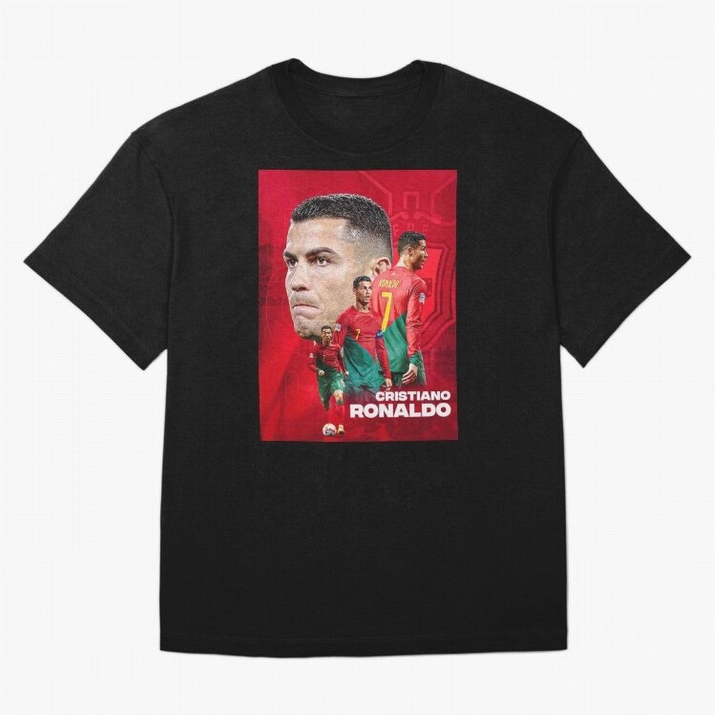 CRISTIANO RONALDO WORLD CUP 2022 Oversized T-Shirt Celebrate Fan Favorites in Global Football Passion for FIFA World Cup 2026 USA Canada Mexico, Driven by Cristiano Ronaldo, Haaland and CR7, Argentina, France and Brazil, Retro Football Energy,
