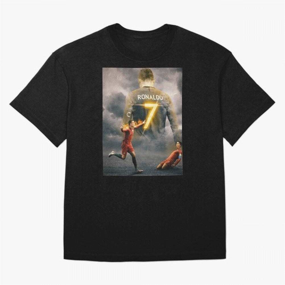 Art CR7 Wallpaper Oversized T-Shirt Turn Up for FIFA World Cup 2026 Built around Messi and Cristiano Ronaldo, Argentina and Brazil Energy, Goal Celebration Energy, Supporter Heritage, Football Icons and Worldwide Tournament Joy; Made for Die Hard