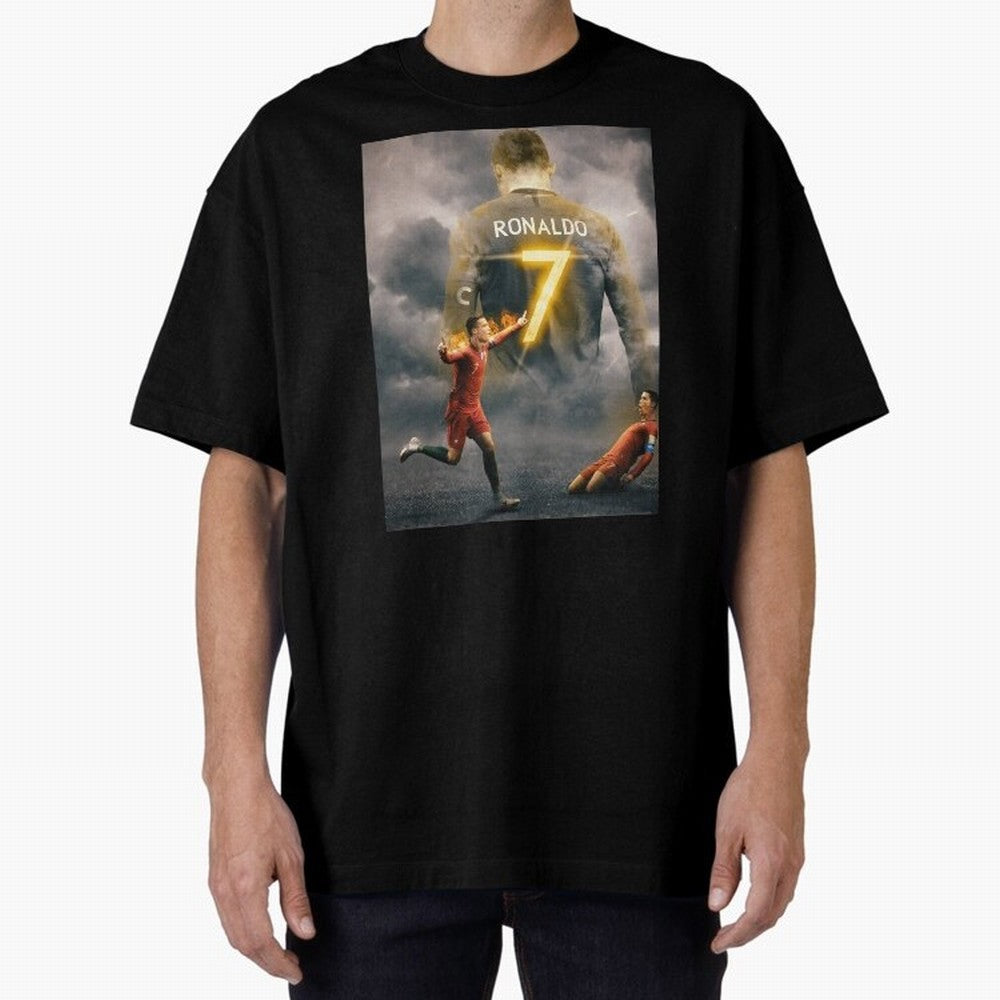 Art CR7 Wallpaper Oversized T-Shirt Turn Up for FIFA World Cup 2026 Built around Messi and Cristiano Ronaldo, Argentina and Brazil Energy, Goal Celebration Energy, Supporter Heritage, Football Icons and Worldwide Tournament Joy; Made for Die Hard