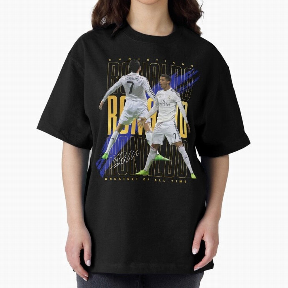 Cristiano Ronaldo Suuiii! Oversized T-Shirt Wear the Spirit of Global Football Passion for FIFA World Cup 2026, Built around Mbappe, Portugal, Retro Football Energy, Iconic Rivalries, Trophy Chase Drama and Stadium Atmosphere; Perfect for