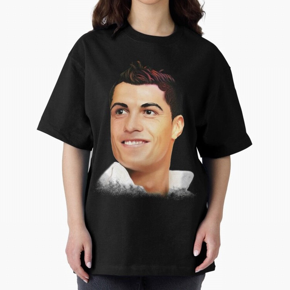 Cristiano Ronaldo CR7 | Digital Painting Oversized T-Shirt Create FIFA World Cup 2026 Group Stage for Fans of Mbappe and Portugal, Spain and Germany, Bringing Retro Football Energy, Iconic Rivalries, Trophy Chase Drama and Stadium Atmosphere; Ideal