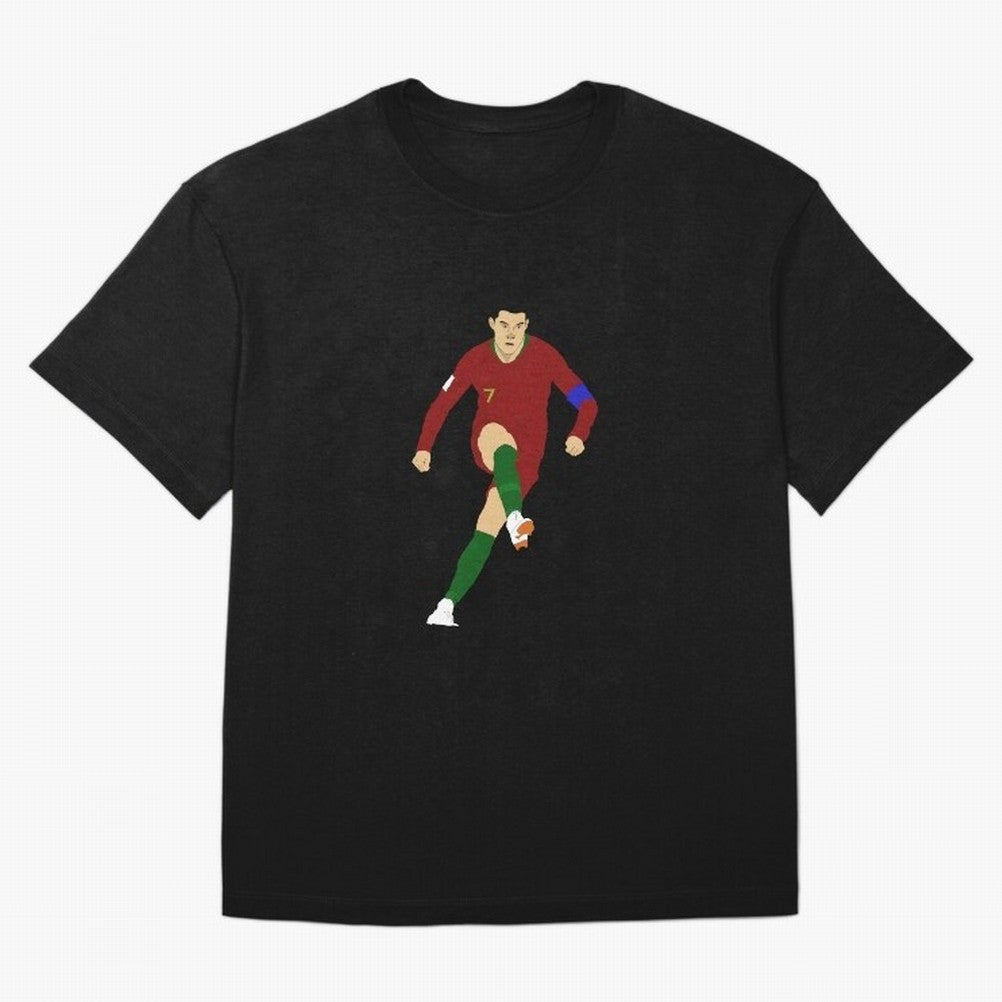 Cristian Ronaldo Design - Portugal - Real Madrid - Illustration - Cartoon - T-Shirt - Shirt - Sticker - Phone Case - CR7 Oversized T-Shirt Celebrate Classic Football Spirit in FIFA World Cup 2026 Group Stage Spirit, Driven by England and Germany,