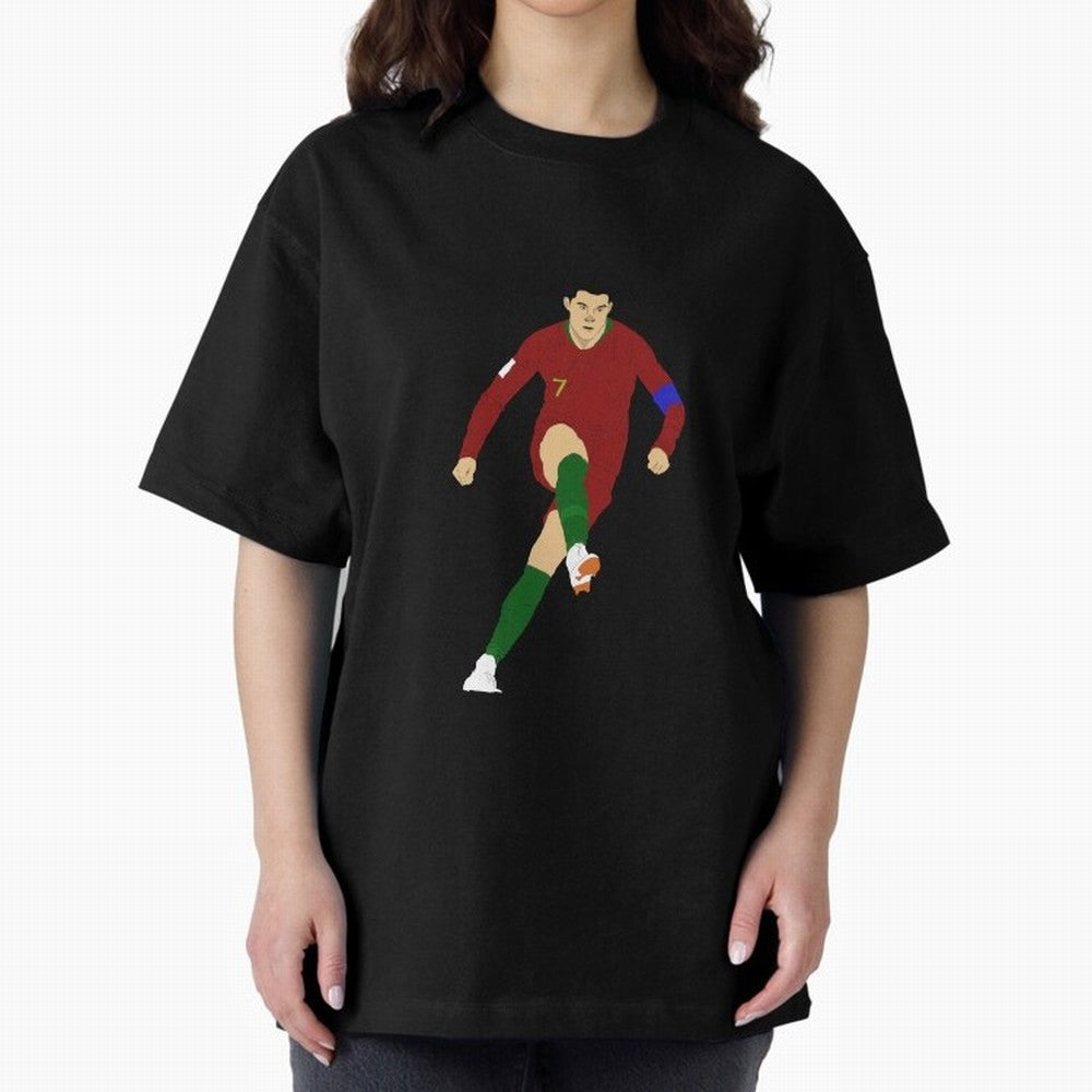 Cristian Ronaldo Design - Portugal - Real Madrid - Illustration - Cartoon - T-Shirt - Shirt - Sticker - Phone Case - CR7 Oversized T-Shirt Celebrate Classic Football Spirit in FIFA World Cup 2026 Group Stage Spirit, Driven by England and Germany,