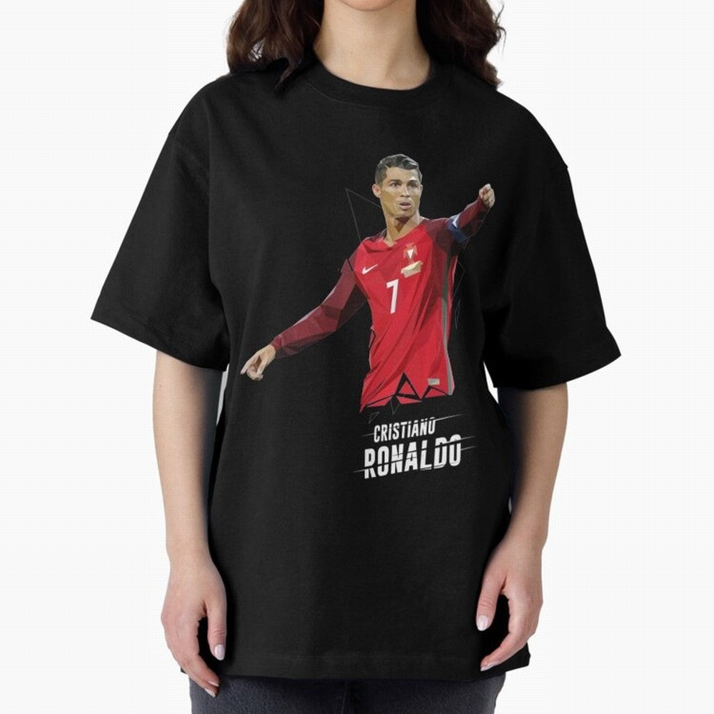Ronaldo Cristiano Ronaldo Lowpoly Art Oversized T-Shirt Feel the Roar of Match Day Hype around FIFA World Cup 2026 USA Canada Mexico, Messi, Brazil, Portugal and Argentina, Game Day Rituals, Football Legends, Country Pride and the Road to the