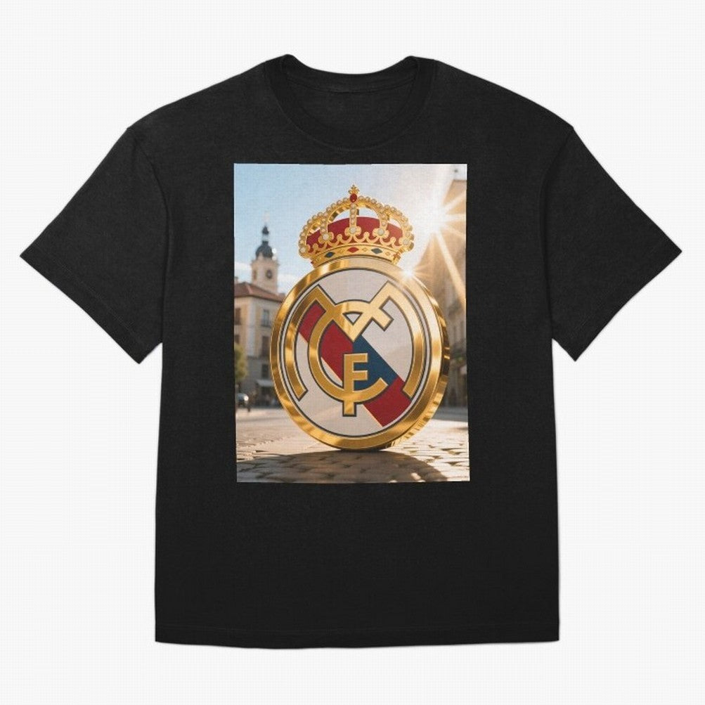 Plaza Sol Real Madrid Oversized T-Shirt Turn Every Weekend Toward FIFA World Cup 2026 Connected to Mbappe, Spain Energy, Stadium Chants, National Pride, Trophy Dreams and Unforgettable Football Memories; Created for Match Day Parties, Soccer Gifts,