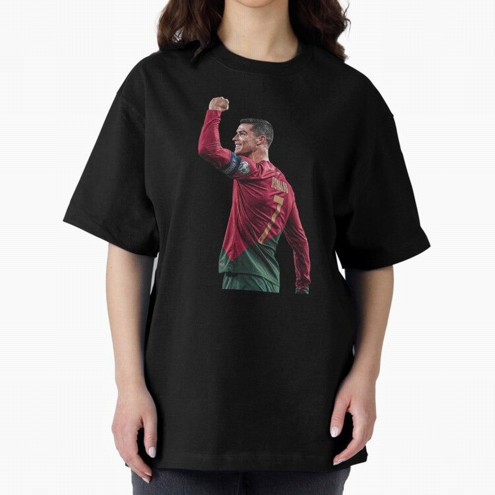Cristiano Ronaldo Oversized T-Shirt Honor the Beautiful Game during FIFA World Cup 2026 Group Stage Spirit, Inspired by Netherlands, CR7 and Messi, Football Festival Excitement, Trophy Ambitions, Country Rivalries and Star Player Buzz; Made for Die