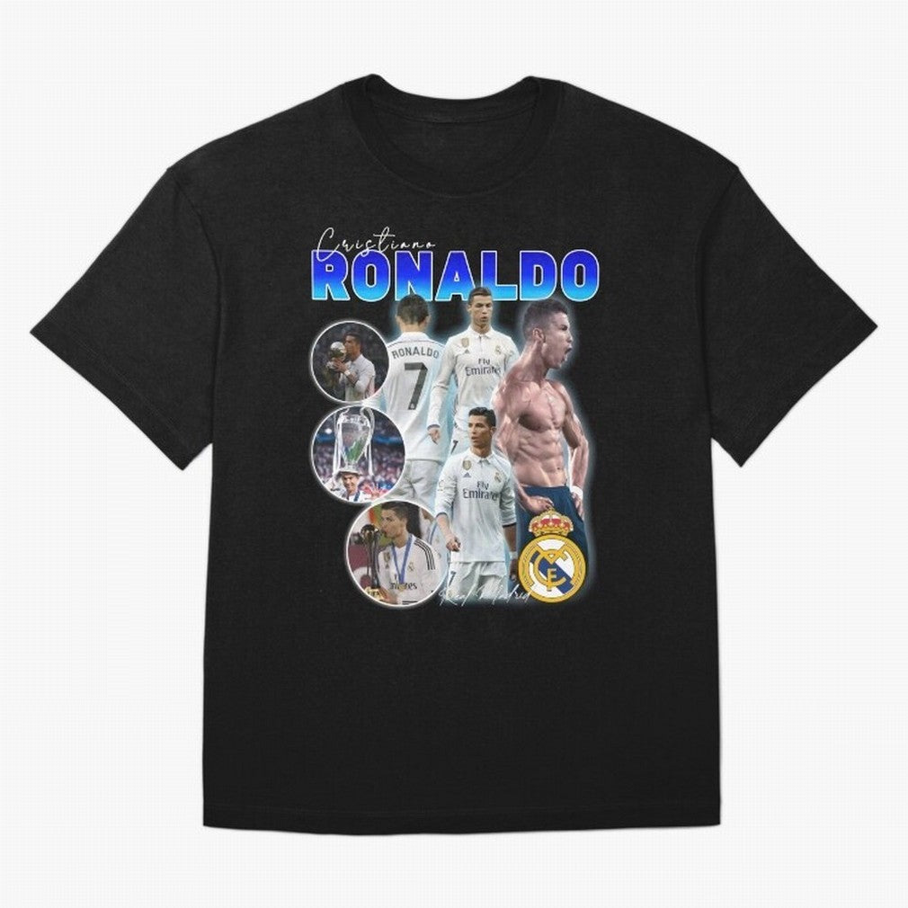 Cristiano Ronaldo Bootleg Oversized T-Shirt Capture Stadium Memories from Match Day Hype around FIFA World Cup 2026 Group Stage, Messi, CR7 and Mbappe, Germany, Global Supporter Spirit, Legendary Goals, National Colors and Tournament Celebration;