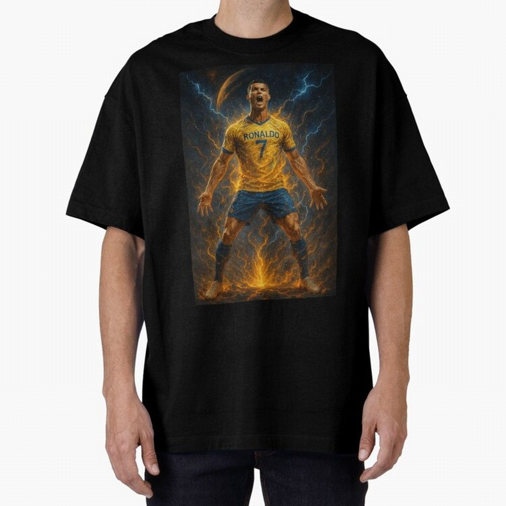 Cristiano Ronaldo Oversized T-Shirt Show Championship Spirit for Global Football Passion for FIFA World Cup 2026 USA Canada Mexico, Driven by Neymar, England and Germany, Global Supporter Spirit, Legendary Goals, National Colors and Tournament